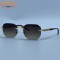 Steampunk Rimless Square Sunglasses Men Luxury Designer Vintage Metal Polygon Outdoor Sun Glasses Male Frameless Shades