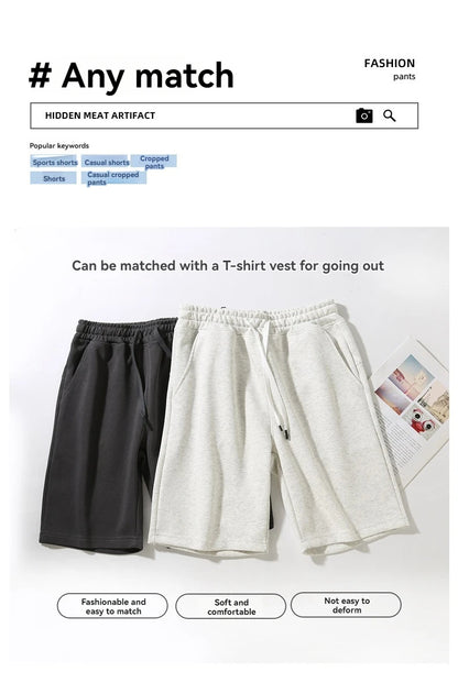 Ultra-thin Cotton Neutral Capris Comfortable Versatile For Outdoor Training Loose and Breathable Shorts For Sports
