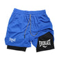 Men Running Shorts 2 in 1 Double-deck Sport Shorts Sportswear Gym Fitness Short Pants Training Jogging Bottom Men's Clothing