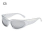 Rimless Punk Sunglasses Goggle Women Men Luxury Brand Wrap Around Sun Glasses Five Star Eyewear Sports One Piece Shades