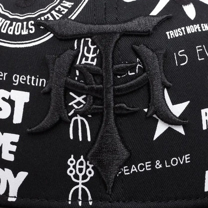 Fashionable Creative Baseball Hat T Graffiti Embroidery Street Hip Hop Hat Daily Casual Wear Sunshade Hat Flat Edge Hat