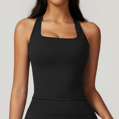 BIANHUI Gym Clothes Woman Brushed Cotton Racerback Sports Vest for Women Tight-Fitting Quick-Dry Casual Fitness Top Yoga Wear