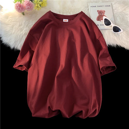 Men's T Shirt Casual Loose Cotton Short Sleeve T-Shirt Men Top Tee shirt Men