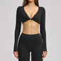 Sports Yoga Long Sleeve V T-shirt Sportswear Woman Gym Women's Female Clothing Slim Fit Sportswear Workout Clothes Fitness Wear