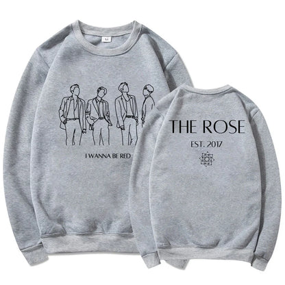 The Rose Kpop Sweatshirt Back To Me Hoodie Korean Group Pullover Women Long Sleeve Sweatshirts Graphic Hoodies Kpop Fans Gift