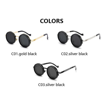 Polarized ND9 Adjustable Dimming Sun Glasses Men Women Round Sunglasses Retro Punk Men's Fishing Eyeglasses Outdoor Shades UV400