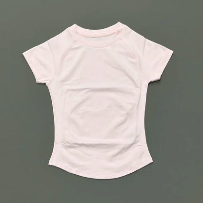 Histello Women Short Sleeve Sports T-Shirt Round Neck Breathable Stretchy Quick Dry Top Yoga Gym Running Fitness Activewear