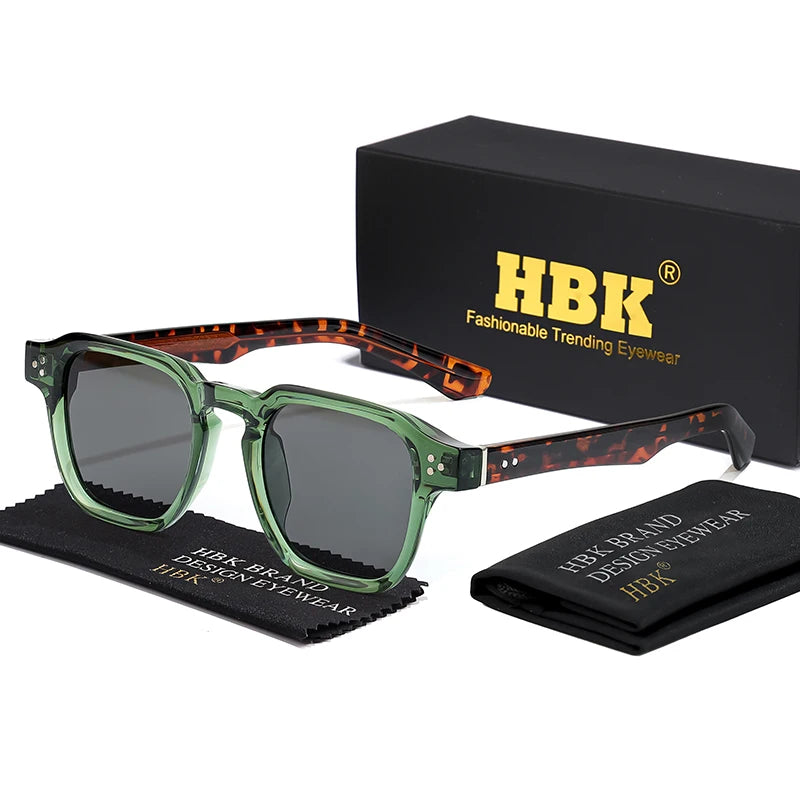 HBK New Fashion Sunglasses Men Vintage Square Gradient Sun Glasses Outdoor Sports Party Vacation Travel Driving Eyeglasses
