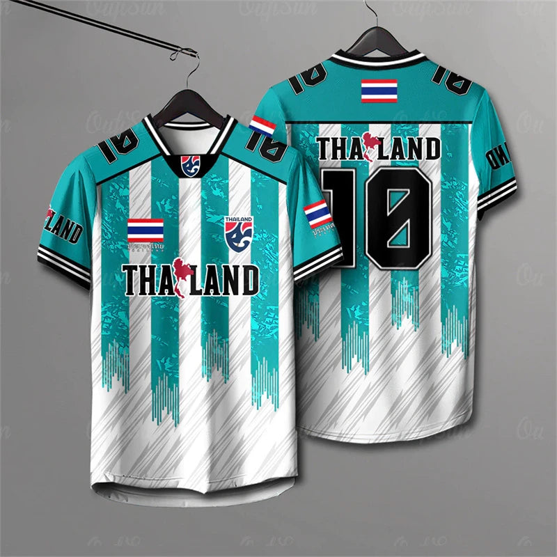 Elephant Thailand 3D Printed Rugby Collar Short Sleeve Summer Street T Shirt Man High Quality Oversized Breathable