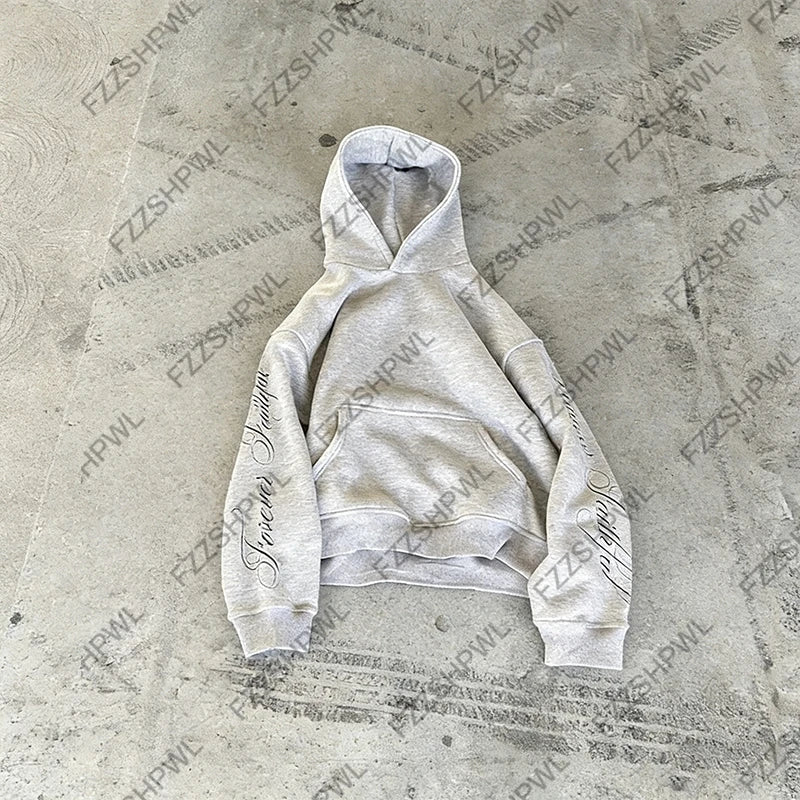 Subculture Fashion Y2K Hooded sweatshirt Harajuku Letter Print Gothic Oversized Pullover Punk Streetwear Goth Hoodie sweatshirt
