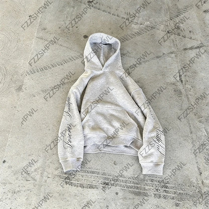 Subculture Fashion Y2K Hooded sweatshirt Harajuku Letter Print Gothic Oversized Pullover Punk Streetwear Goth Hoodie sweatshirt