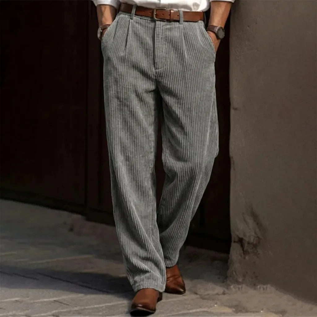 Spring Summer Stylish Straight Cargo Pants Men Casual Texture Corduroy Trousers For Men Daily Leisure Loose Pant Streetwear