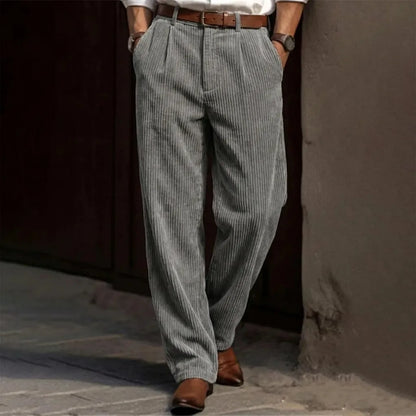 Spring Summer Stylish Straight Cargo Pants Men Casual Texture Corduroy Trousers For Men Daily Leisure Loose Pant Streetwear