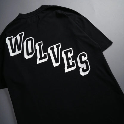 DARC Wolf Head 230G Combed Cotton round Neck Short Sleeve T-Shirt Men's Casual Top Shoulder-Down Tee Breathable Youth Fashion
