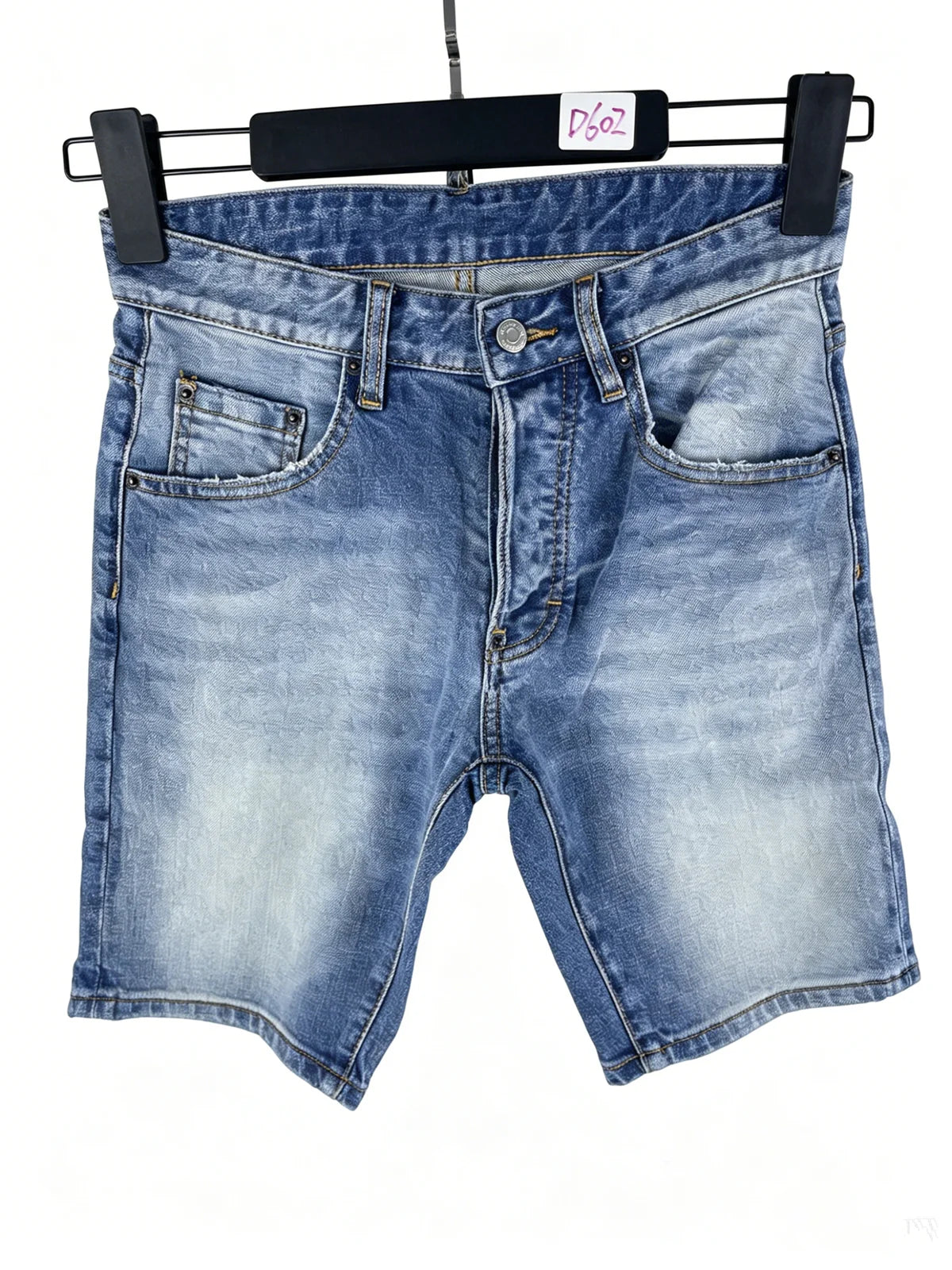 3006 Summer New Men's Jeans Washed Ripped Patch Paint Slim-fit Micro-elastic Denim Shorts Men's Black