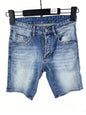 3006 Summer New Men's Jeans Washed Ripped Patch Paint Slim-fit Micro-elastic Denim Shorts Men's Black