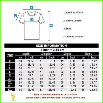 Summer New Men's Breathable Round Neck T-shirt Y2K Retro Clothing Punk Hip Hop Pattern Printed