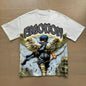 Unisex Couple Street Style Angel Print Summer Top Round Neck Short Sleeve T-Shirt