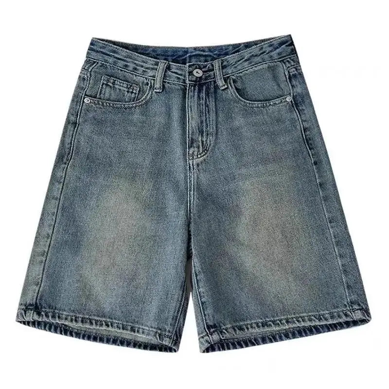 Profashion Women Casual Denim Shorts Short Jeans Knee Length Denim Pant Women High Waist Shorts