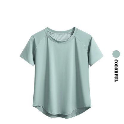 DRUR Yoga Tops Sportswear Woman Gym Shirts Breathable Quick Dry Short Sleeve Workout T Shirt Jogger Running T Shirt Yogawear New