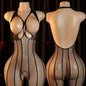 Lace Bra One-Piece Set Crotchless Lingerie Women's Curve Jumpsuit Hot Open Bras Body Stockings Halter Neck See-through Underwear