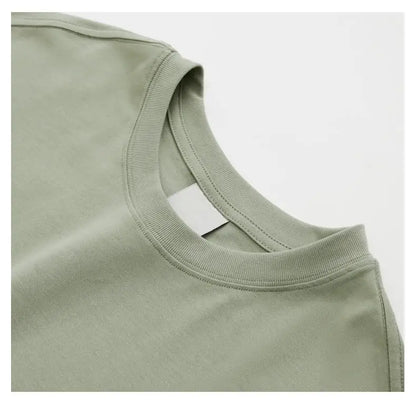 270gsm Summer Tank TopSleeveless T shirt 100% Cotton Solid Color Men Oversized Causal O-neck Basic T-shirt High Quality