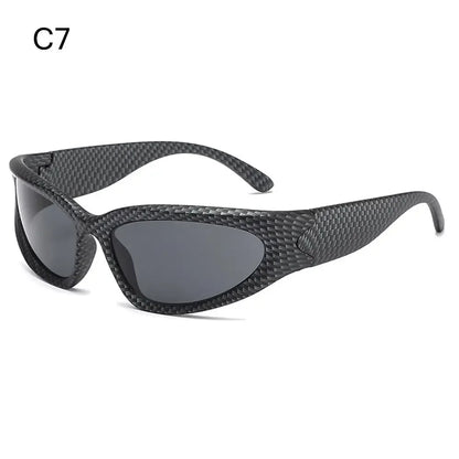Rimless Punk Sunglasses Goggle Women Men Luxury Brand Wrap Around Sun Glasses Five Star Eyewear Sports One Piece Shades