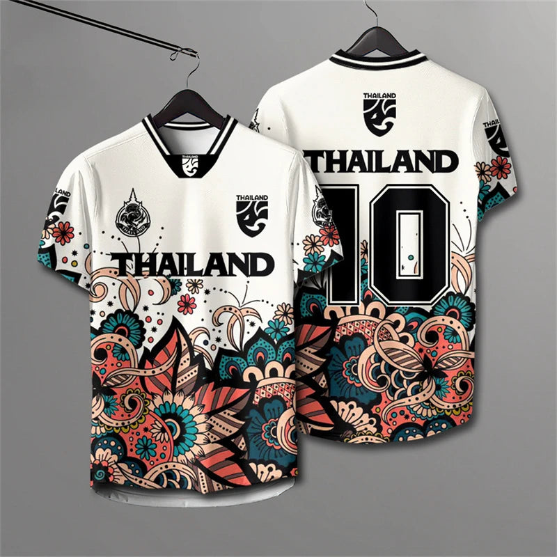 Elephant Thailand 3D Printed Rugby Collar Short Sleeve Summer Street T Shirt Man High Quality Oversized Breathable
