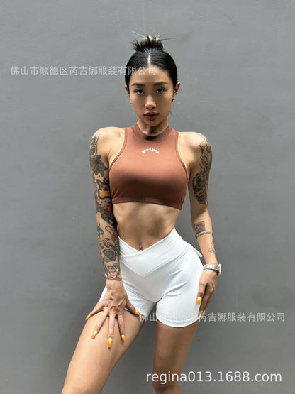 Wolf Head Fitness Yoga Bra Underwear Women's Sports Running Shock-proof Quick-drying Vest Sexy Backless