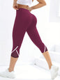 Mesh High Waist Yoga Pants Capri Leggings For Women, Tummy Control Workout Capri Leggings, Women's Activewear
