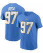 Nike Men's Customizable Running Tee Powder Blue Sizes XS-XXXL LA Chargers Sportswear for Running Enthusiasts