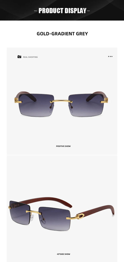 Frameless Fashion Sunglasses for Unisex Vacation Casual Driving Sun Shades Classic Outdoor Vacation Riding Sun Glasses