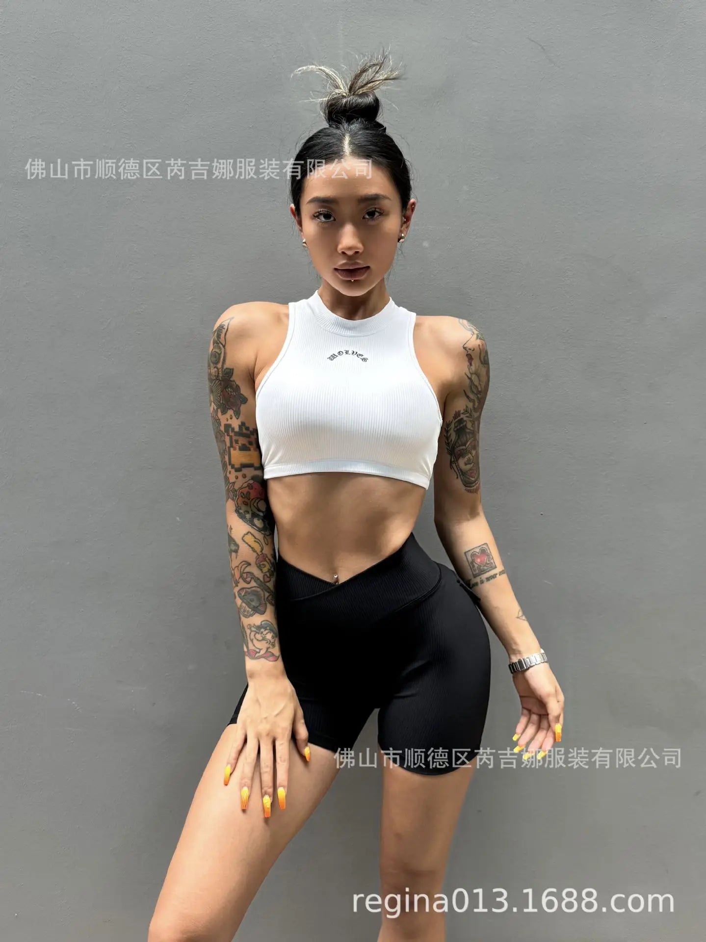 Wolf Head Fitness Yoga Bra Underwear Women's Sports Running Shock-proof Quick-drying Vest Sexy Backless