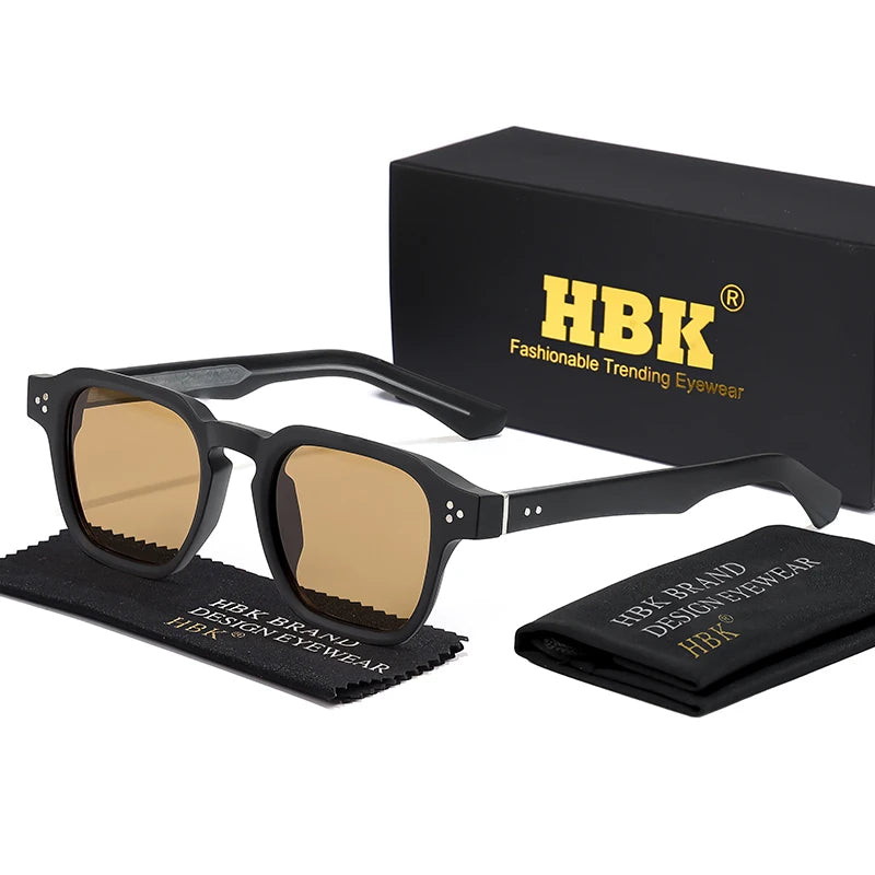 HBK New Fashion Sunglasses Men Vintage Square Gradient Sun Glasses Outdoor Sports Party Vacation Travel Driving Eyeglasses