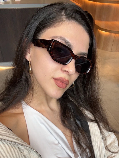 Ruiao new black classic retro designer branded concave irregular thick frame men women fashion sunglasses