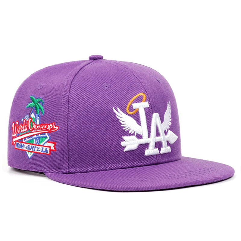 Baseball Hat LA Wings Embroidered Hip Hop Hat Outdoor Daily Leisure Sunshade Hat Male Female Flat Edge Mesh Hat