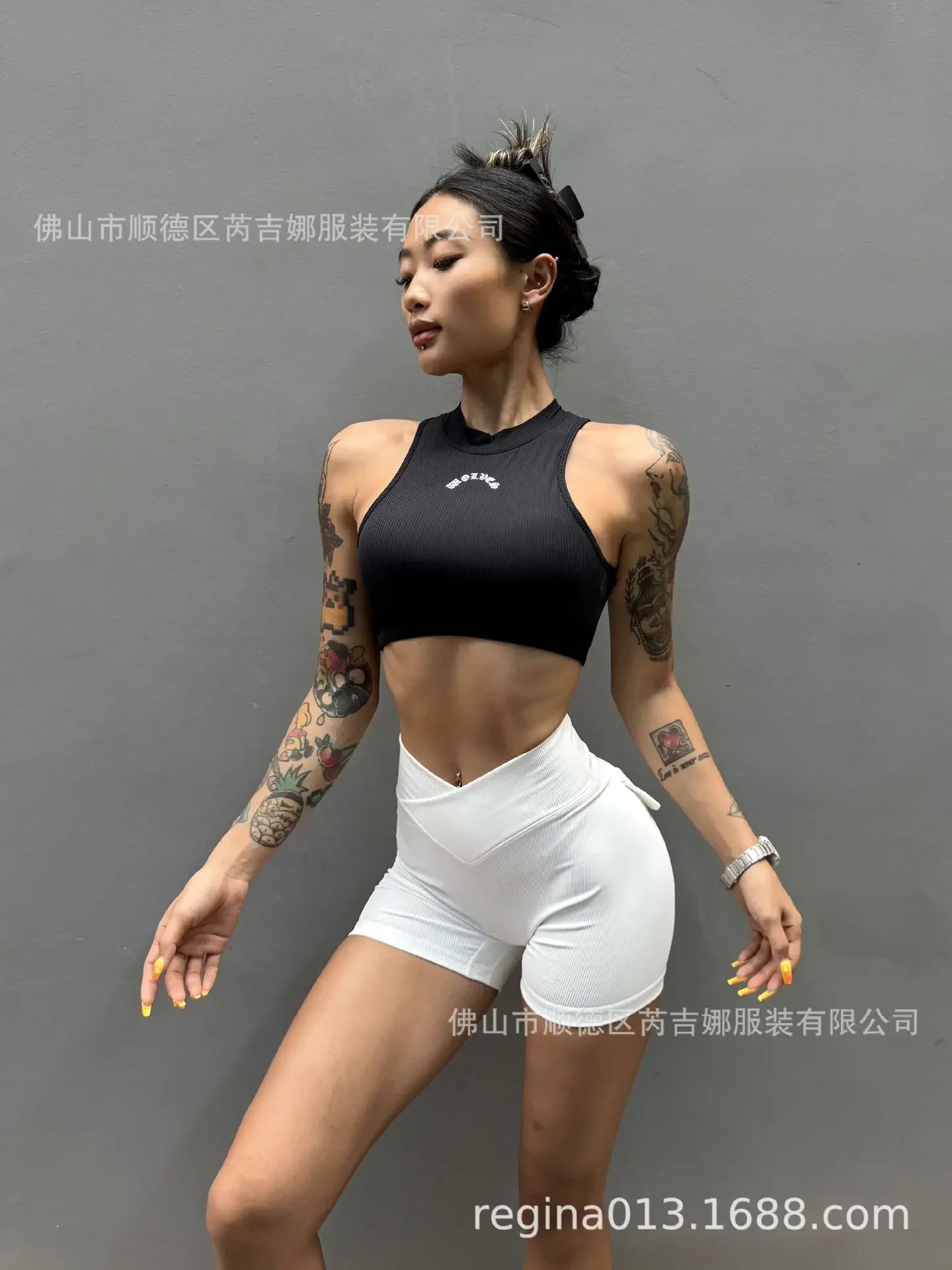 Wolf Head Fitness Yoga Bra Underwear Women's Sports Running Shock-proof Quick-drying Vest Sexy Backless