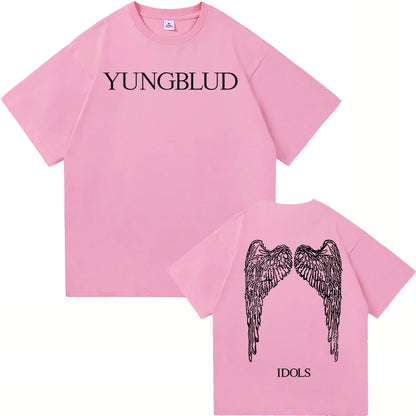 Yungblud Idols World Tour T Shirt New Fashion Men/Women Hip Hop Aesthetic Wings T-shirt High Quality Cool Cotton Tees Shirts