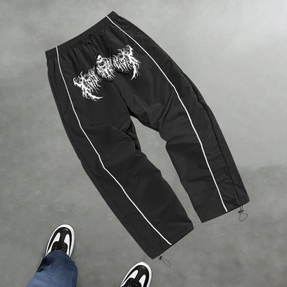 Men's Trendy Skull And Thorn Print Casual Athletic Pants Fitness Training Pants Suitable For Daily Commute And Fashionable Wear