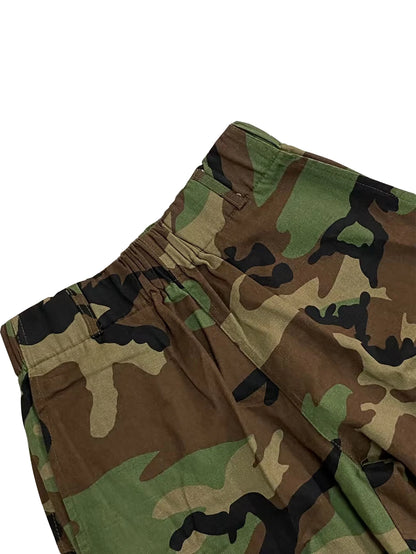 New Product Rubber Waist Printed Camo Multi Pocket Casual Women's Shorts