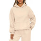 Casual Sports hoodie Sweatshirt Solid-color long-sleeve Women's Fashion Loose hoodie Women's tops pullover