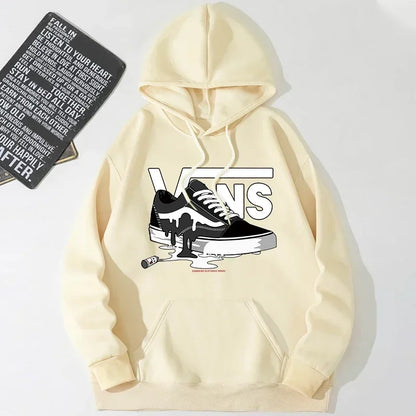 New Hip Hop Clothes Print Hoodie Men Long Sleeve Fleece Sweatshirt Vintage Rock Band Streetwear
