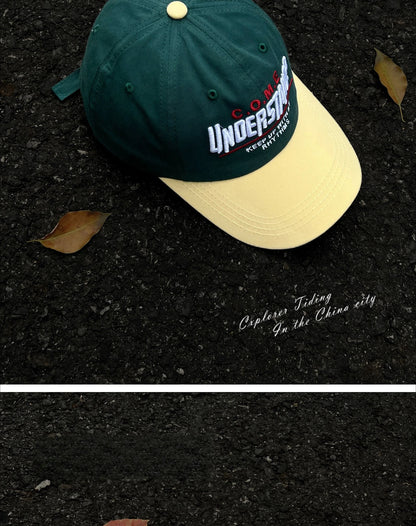 Street Color Blocked Duck Tongue Hat Looks Small, soft Top, wide Brim, deep Top, letter Baseball Cap for Men and Women
