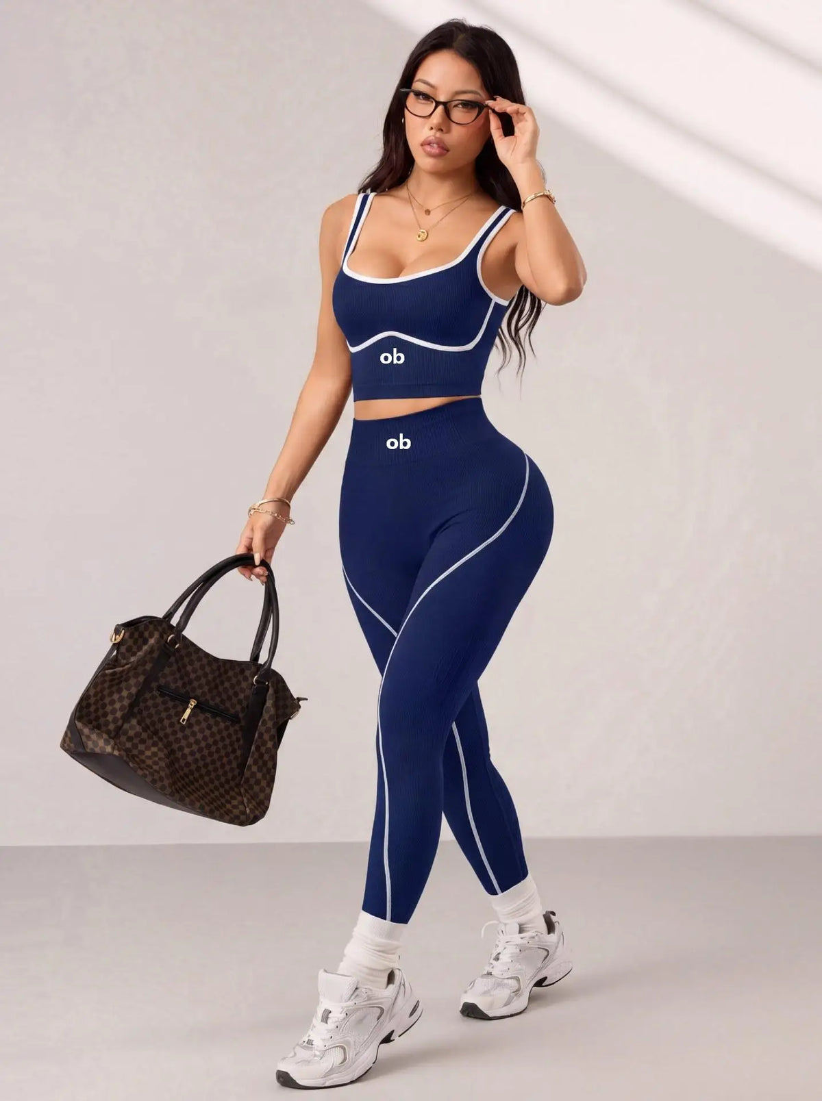 New Model Seamless Yoga Long Pants Set - Women's Fitness and Exercise Set - Yoga Top - High-Waisted Peach-Buttock Long Pant