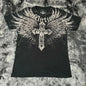 Summer New Men's Breathable Round Neck T-shirt Y2K Retro Clothing Punk Hip Hop Pattern Printed