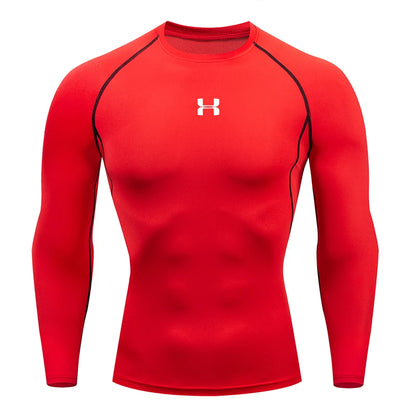 Men's Tight Fitting Long Sleeved Shirt, Quick Drying Muscle Fitting Sports Top, for Exercise Training, Fitness Running, Fit