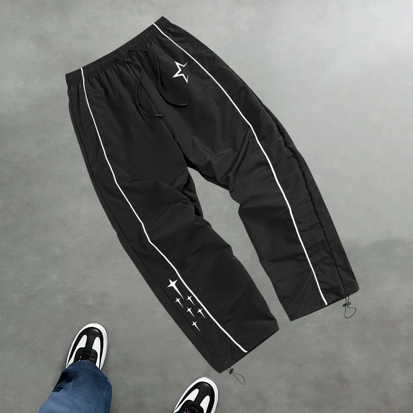 Men's Star Print Casual Sports Trouser Spring And Summer Fitness Training Trousers Suitable For Everyday Commute Trendy Outfits