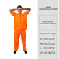 Adult Inmate Costume Orange Prisoner Jumpsuit Jailbird Outfit for Halloween Orange Prisoner Costume Men Jail Jumpsuit Costume