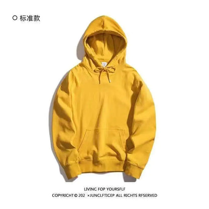 Oversize Hoodie Sweatshirt Pure Color Fleece Lined Couple Style High Quality Green Heavyweight Hooded Jacket for Men And Women