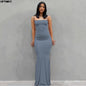 Strap Backless Long Maxi Dresses Party Club Vacation Outfits Women Sexy Casual Summer Slim Dresses Female